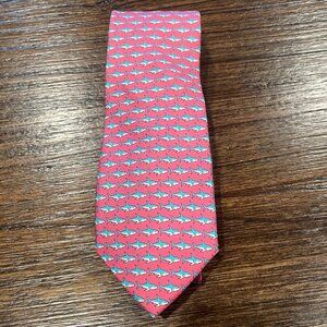 NWT Flawed J.Crew Factory Men's Shark Tie Pink Blue Sweet Dahlia Silk BO545
